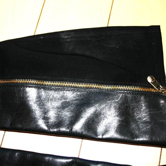 TAHARI TALL BLACK BOOT Black Leather Inside Zipper Size 8 - Picture 6 of 9